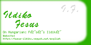 ildiko fesus business card